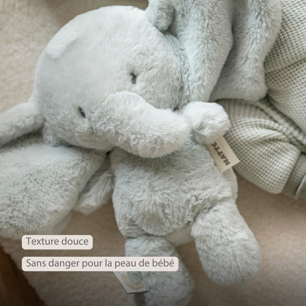 LouLou Plush Elephant - Soft Baby Cuddly Toy - 30 cm - Linden Green [FR]