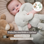 LouLou Plush Elephant - Soft Baby Cuddly Toy - 30 cm - Linden Green [IT]