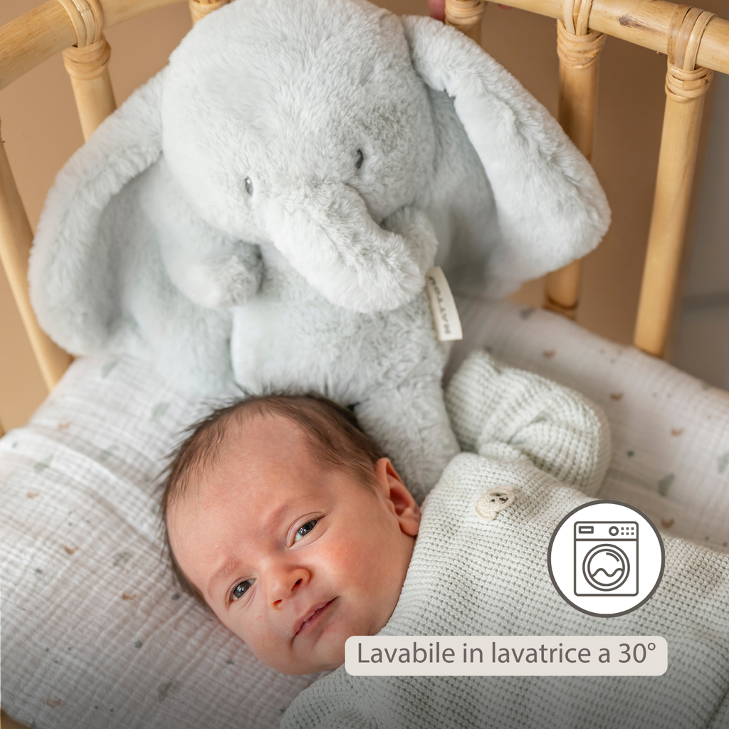 LouLou Plush Elephant - Soft Baby Cuddly Toy - 30 cm - Linden Green [IT]