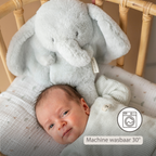 LouLou Plush Elephant - Soft Baby Cuddly Toy - 30 cm - Linden Green [NL]