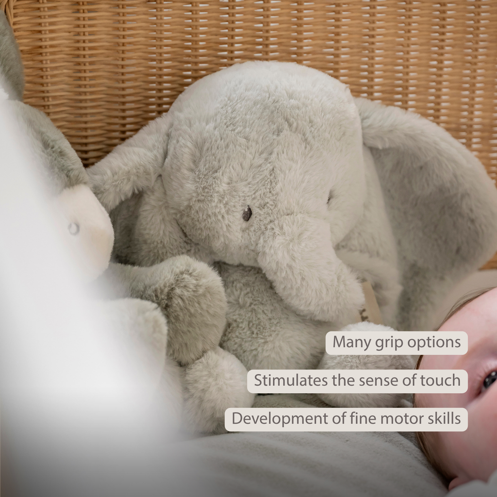 LouLou Plush Elephant - Soft Baby Cuddly Toy - 30 cm - Linden Green [EN]