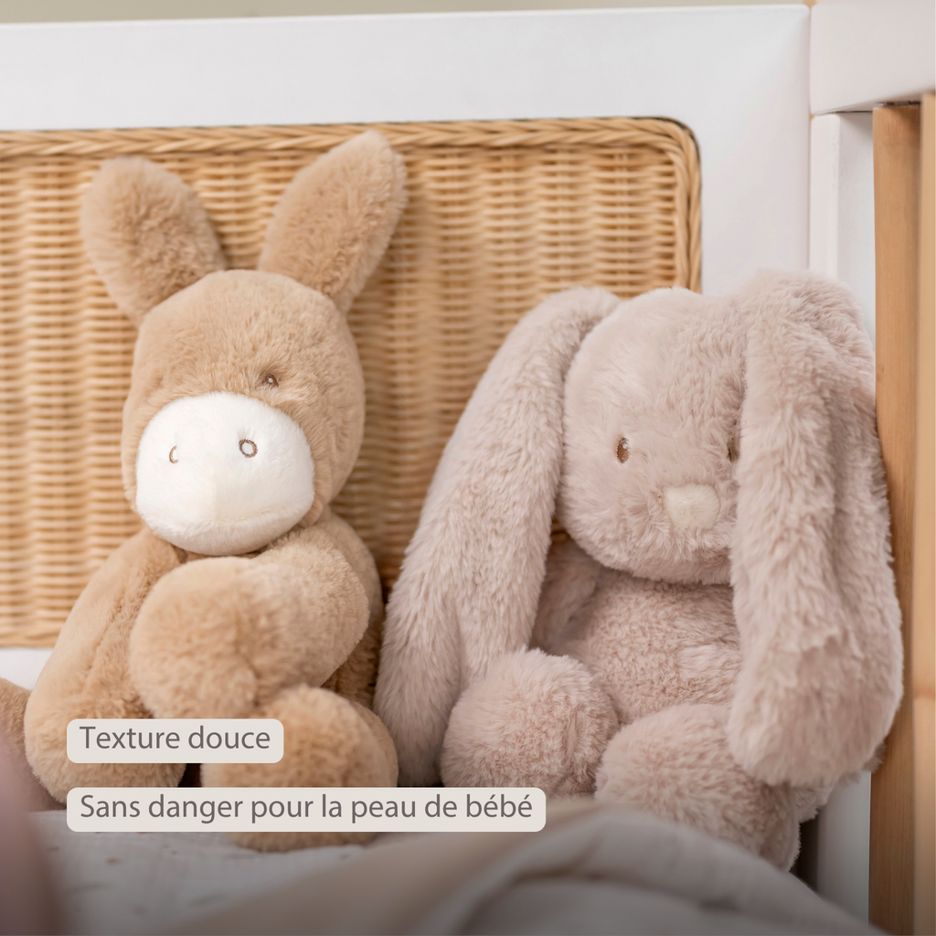 LouLou Plush Rabbit - Soft Baby Cuddly Toy - 30 cm - Sand [FR]