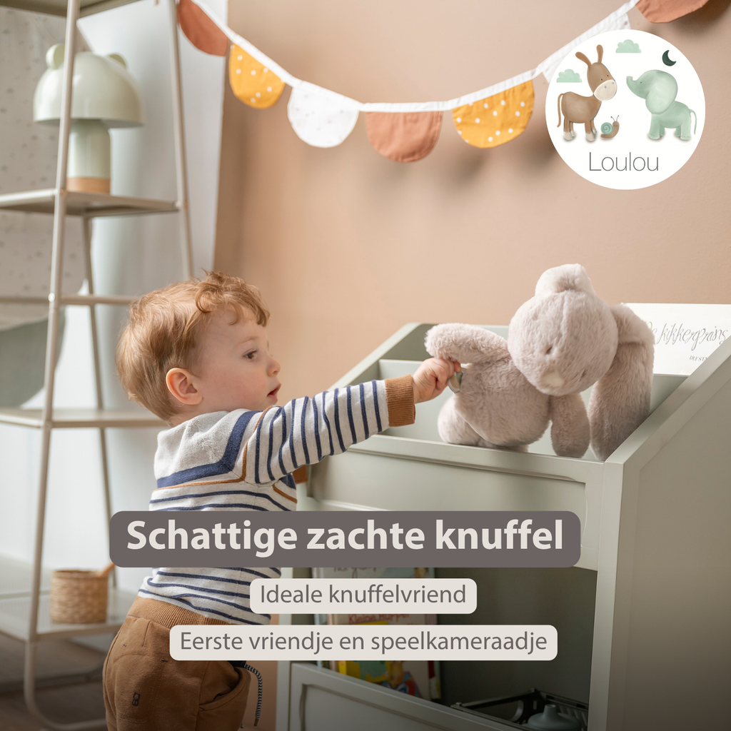 LouLou Plush Rabbit - Soft Baby Cuddly Toy - 30 cm - Sand [NL]