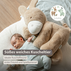 LouLou Plush Donkey - Soft Baby Cuddly Toy - 60 cm - Light Caramel [DE]