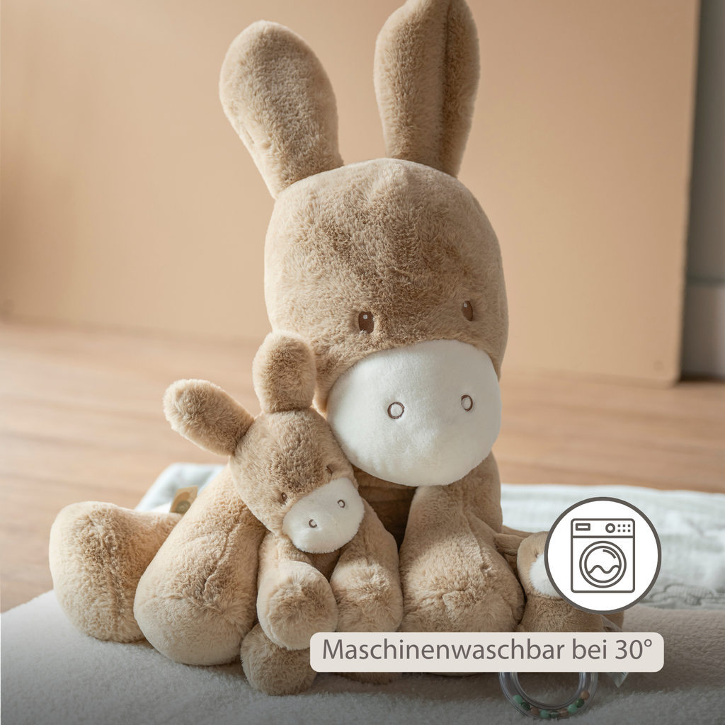 LouLou Plush Donkey - Soft Baby Cuddly Toy - 60 cm - Light Caramel [DE]