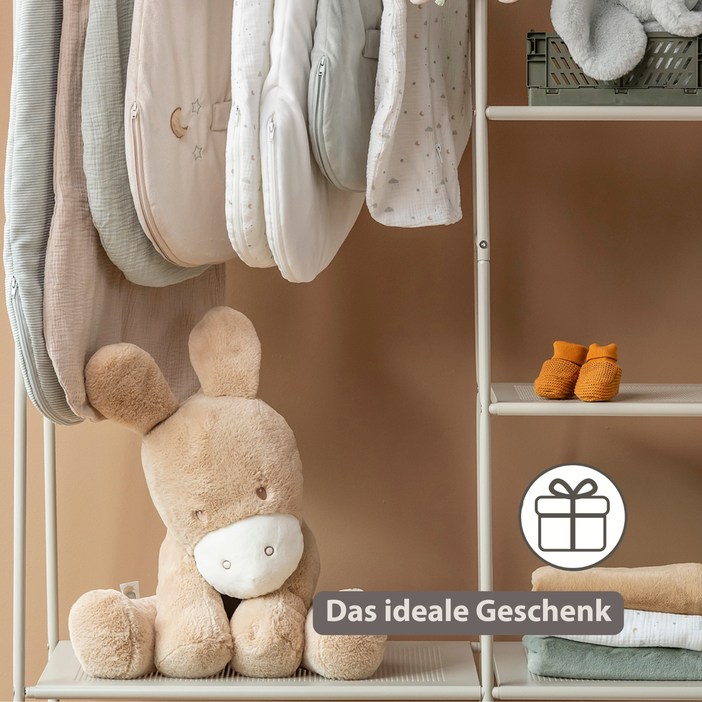 LouLou Plush Donkey - Soft Baby Cuddly Toy - 60 cm - Light Caramel [DE]