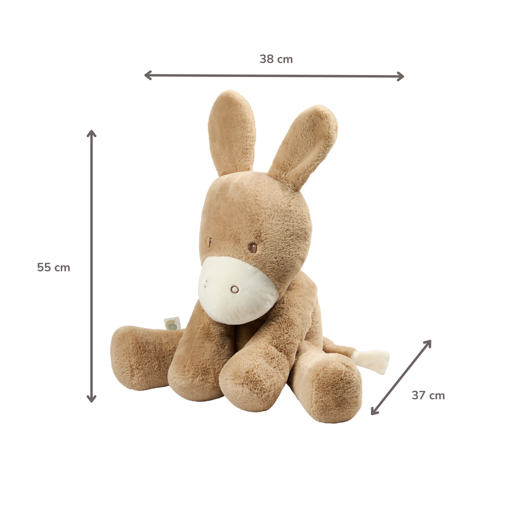 LouLou Plush Donkey - Soft Baby Cuddly Toy - 60 cm - Light Caramel [ES]