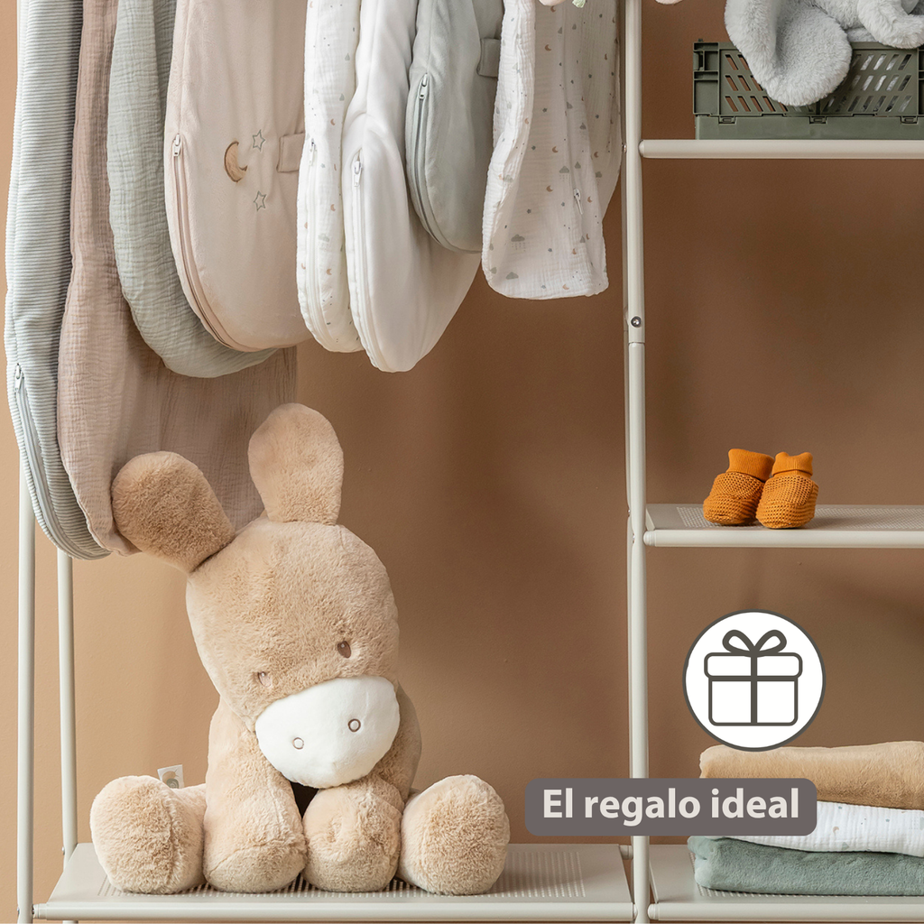 LouLou Plush Donkey - Soft Baby Cuddly Toy - 60 cm - Light Caramel [ES]