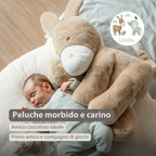 LouLou Plush Donkey - Soft Baby Cuddly Toy - 60 cm - Light Caramel [IT]
