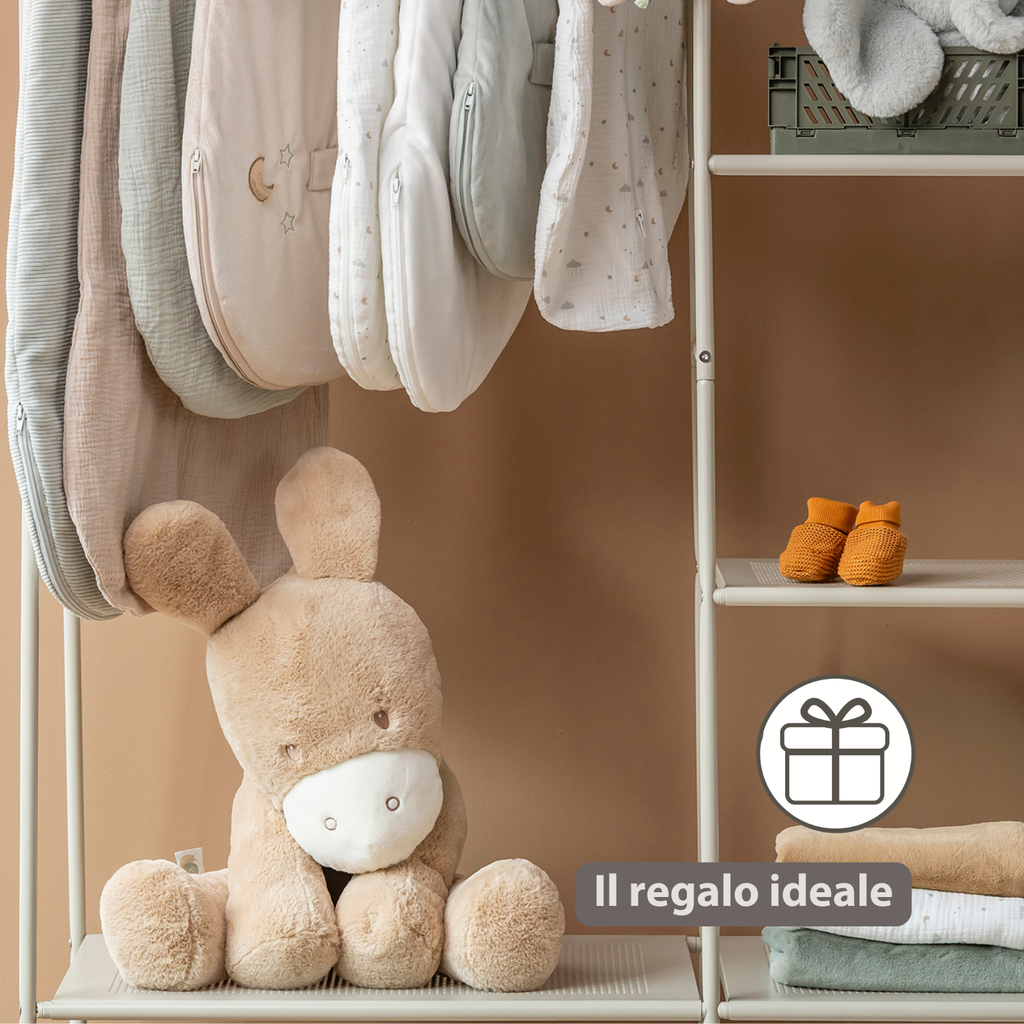 LouLou Plush Donkey - Soft Baby Cuddly Toy - 60 cm - Light Caramel [IT]