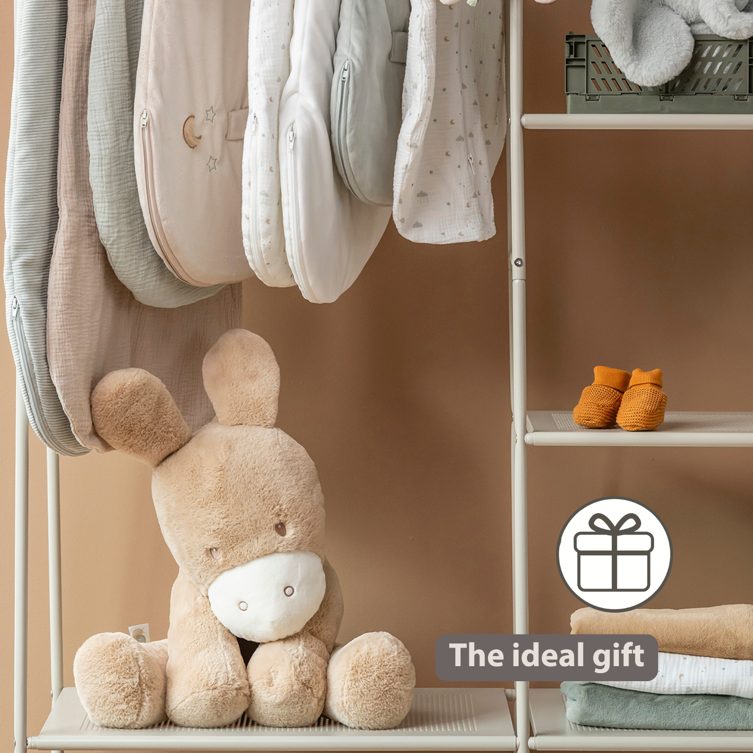 LouLou Plush Donkey - Soft Baby Cuddly Toy - 60 cm - Light Caramel [EN]