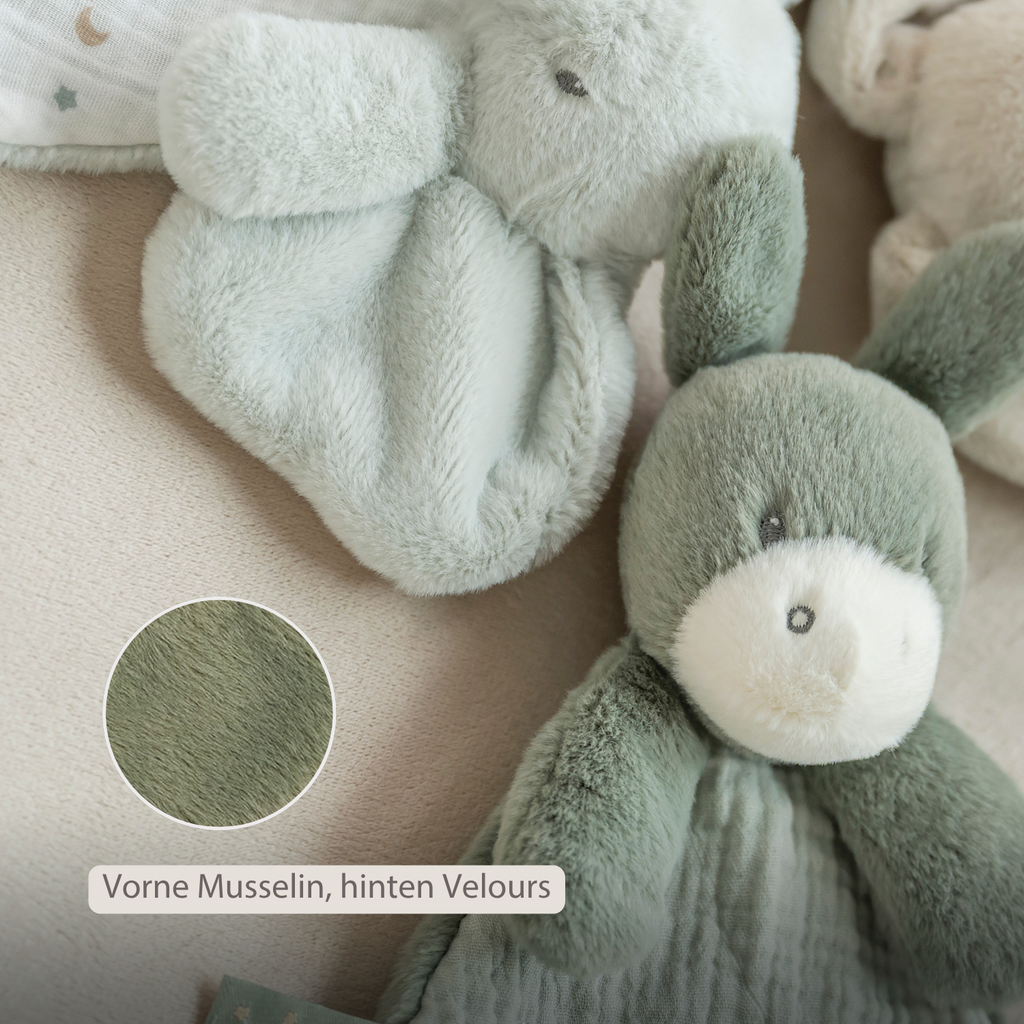 LouLou Mini Comforter Donkey - Baby Blanket
 - 25 cm - Linden Green [DE]