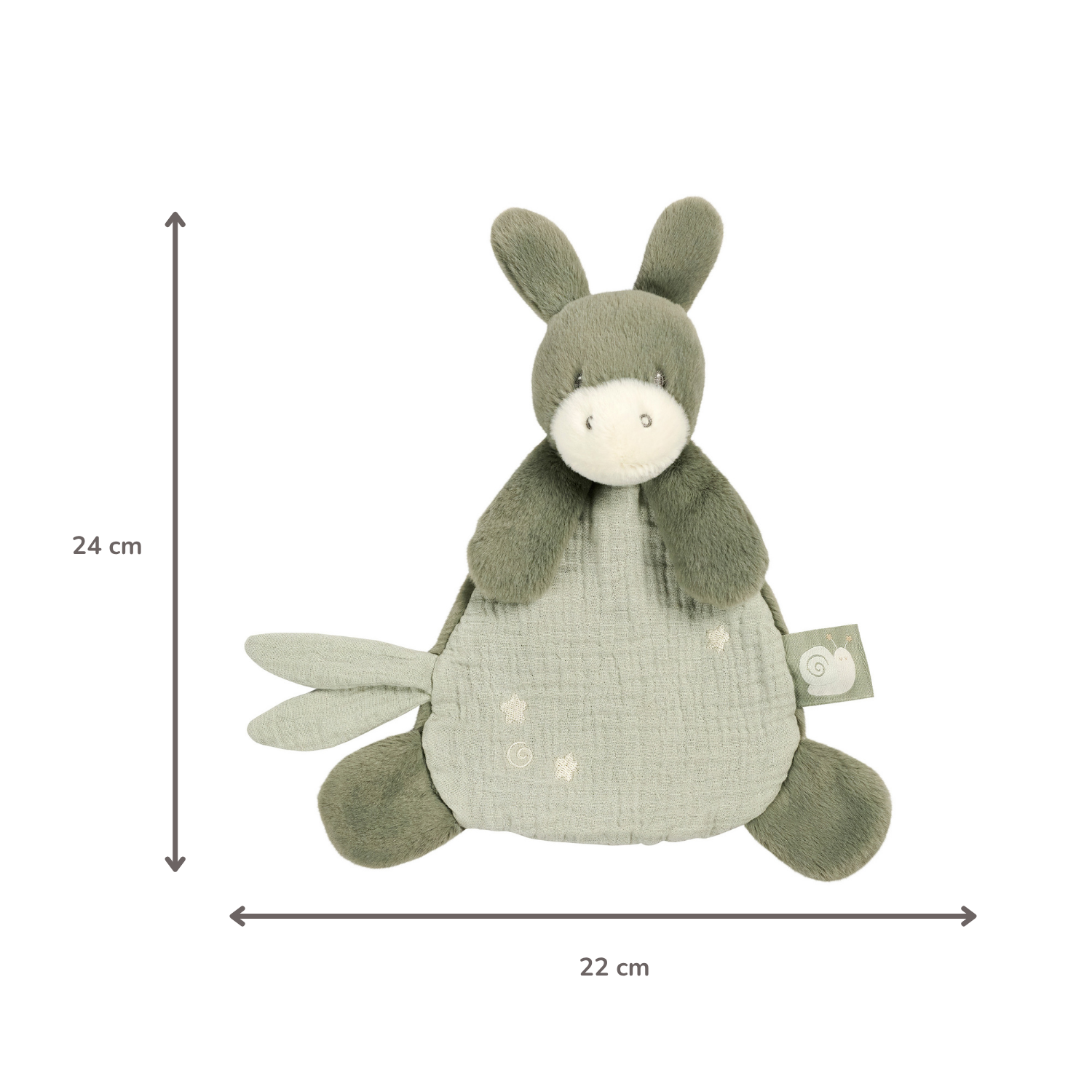 LouLou Mini Comforter Donkey - Baby Blanket
 - 25 cm - Linden Green [ES]