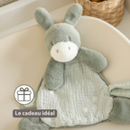 LouLou Mini Comforter Donkey - Baby Blanket
 - 25 cm - Linden Green [FR]