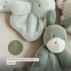 LouLou Mini Comforter Donkey - Baby Blanket
 - 25 cm - Linden Green [IT]