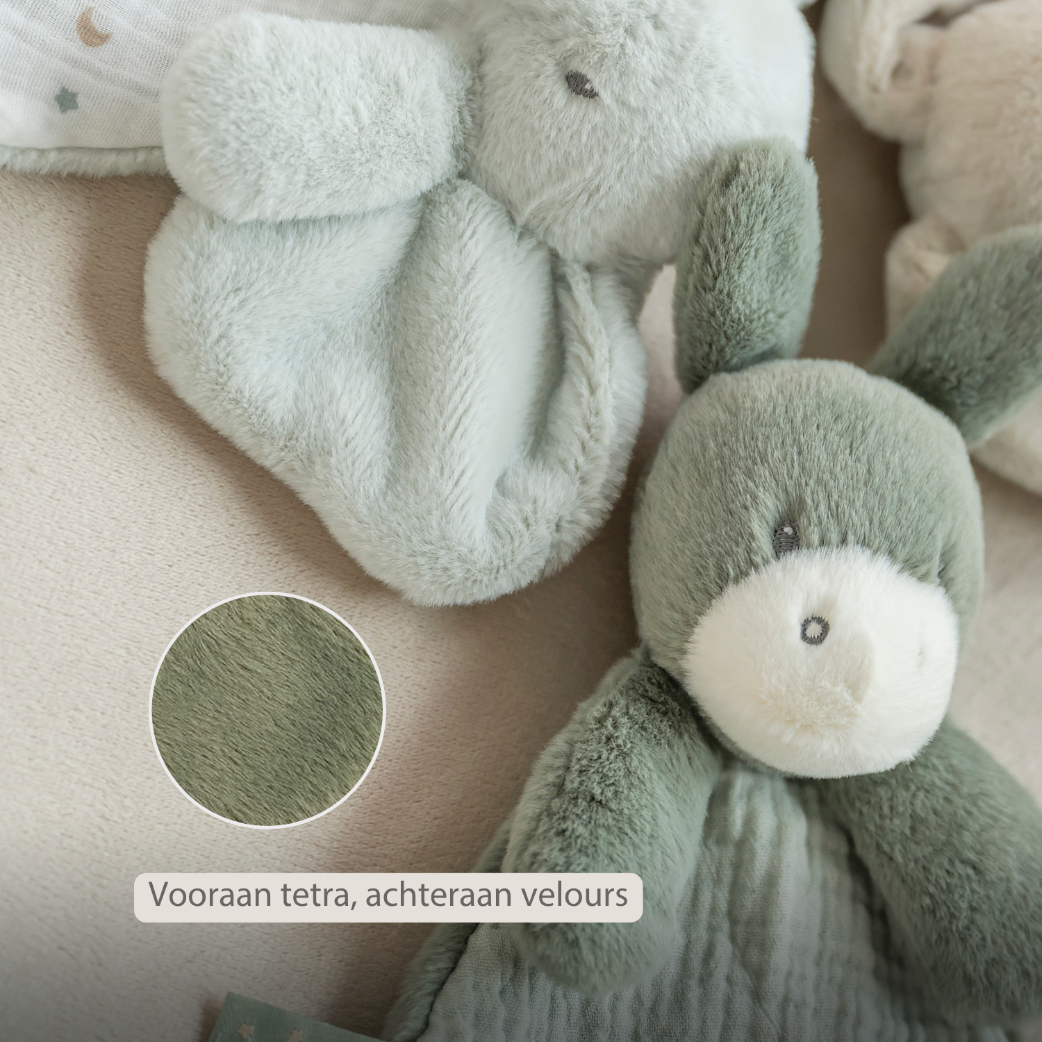 LouLou Mini Comforter Donkey - Baby Blanket
 - 25 cm - Linden Green [NL]