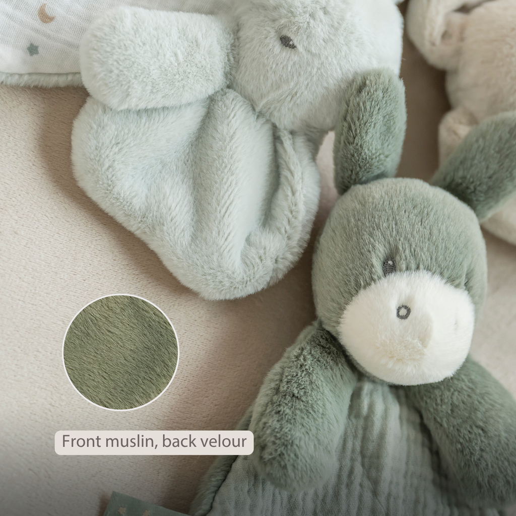 LouLou Mini Comforter Donkey - Baby Blanket
 - 25 cm - Linden Green [EN]