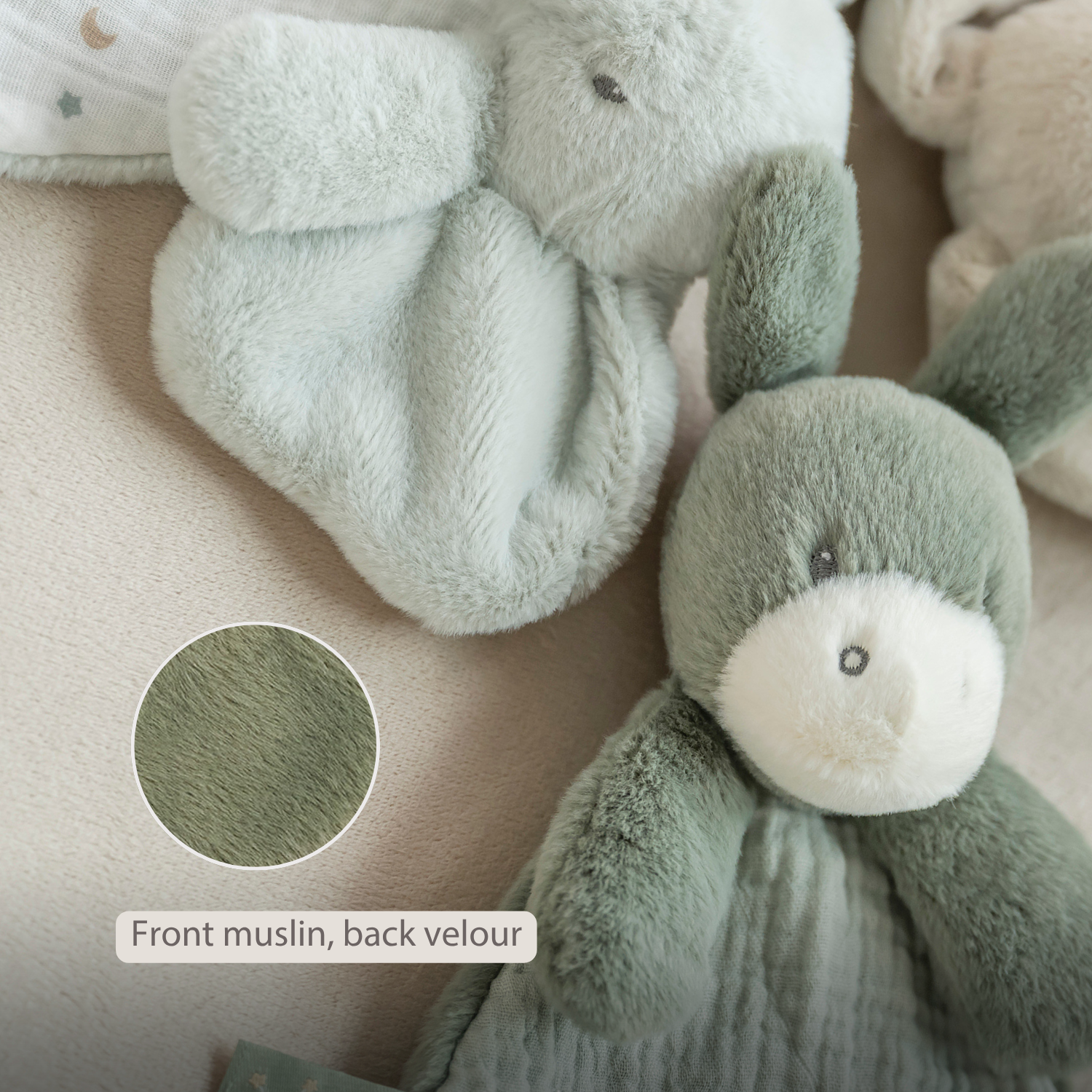 LouLou Mini Comforter Donkey - Baby Blanket
 - 25 cm - Linden Green [EN]