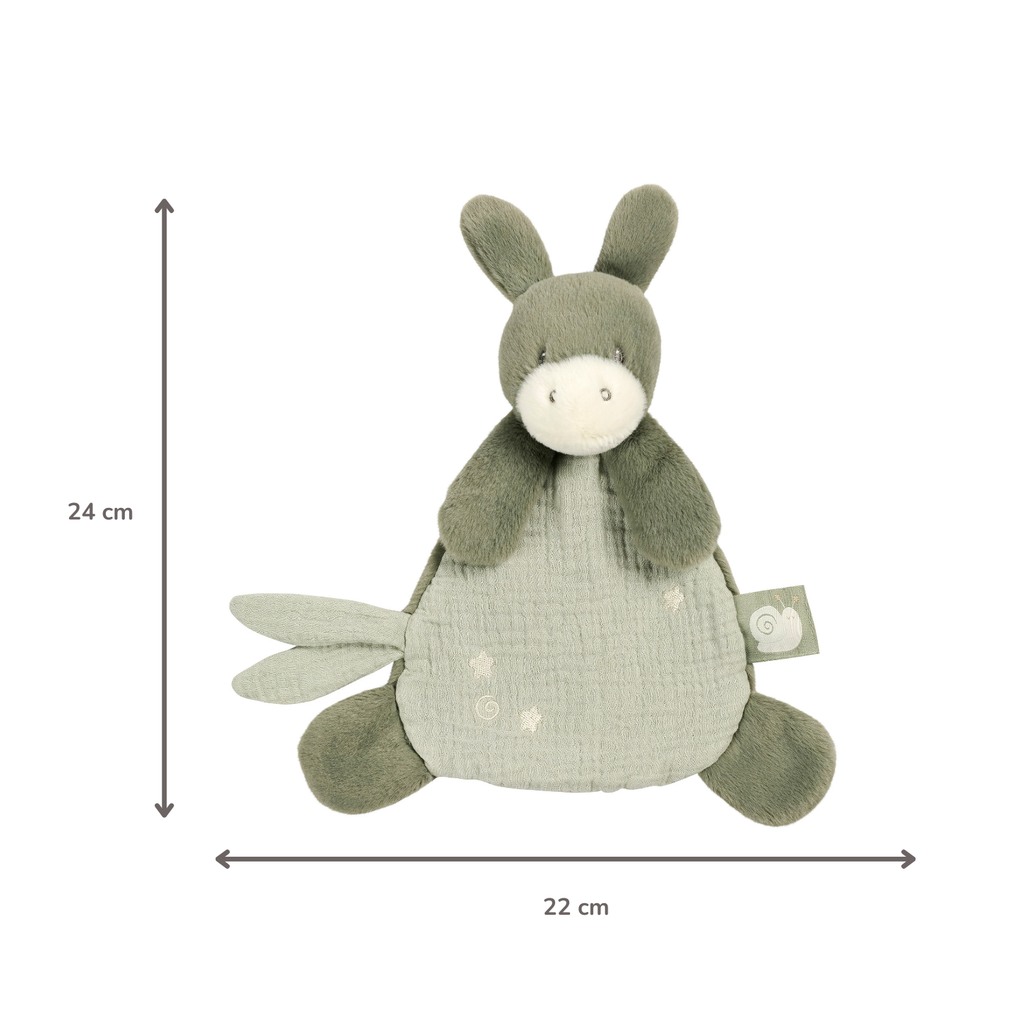 LouLou Mini Comforter Donkey - Baby Blanket
 - 25 cm - Linden Green [EN]