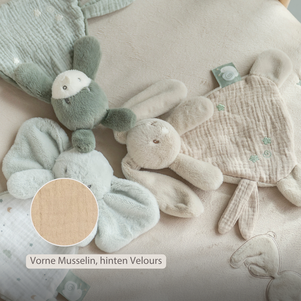 LouLou Mini Comforter Rabbit - Baby Blanket - 25 cm - Sand [DE]