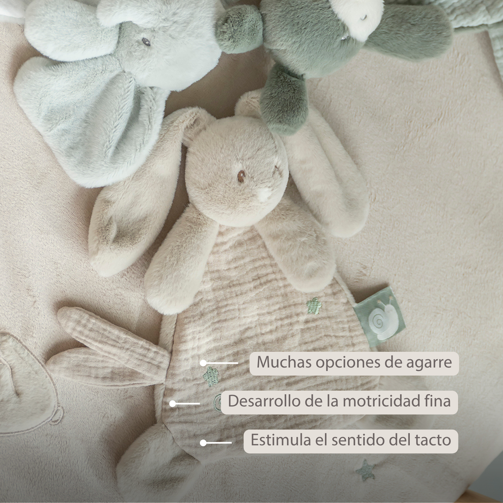 LouLou Mini Comforter Rabbit - Baby Blanket - 25 cm - Sand [ES]