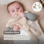 LouLou Mini Comforter Rabbit - Baby Blanket - 25 cm - Sand [FR]