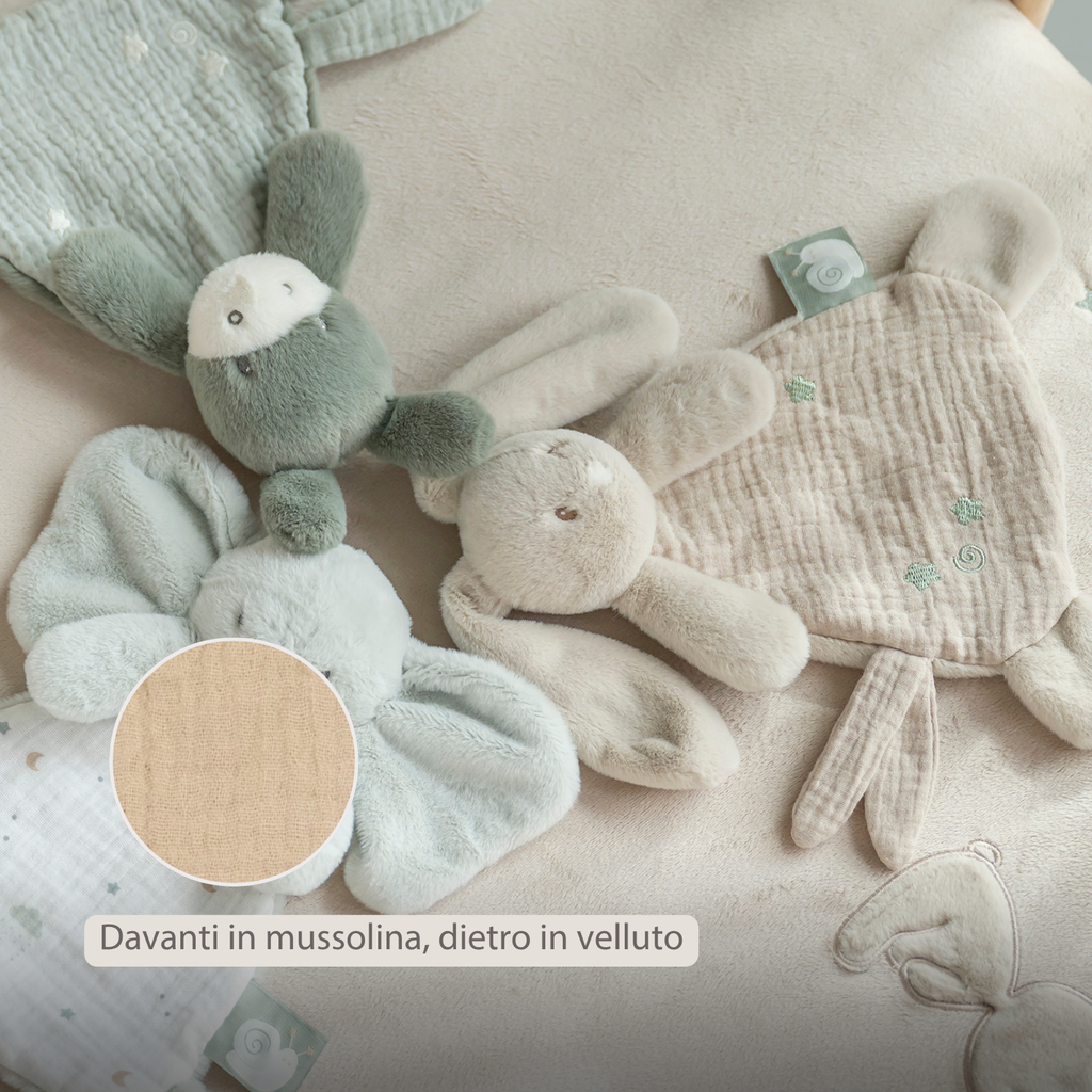 LouLou Mini Comforter Rabbit - Baby Blanket - 25 cm - Sand [IT]