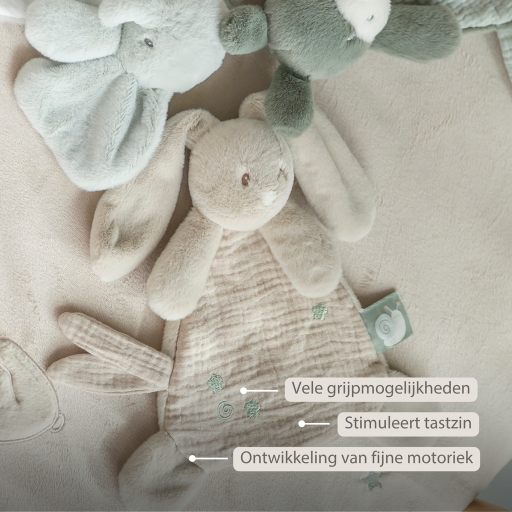 LouLou Mini Comforter Rabbit - Baby Blanket - 25 cm - Sand [NL]