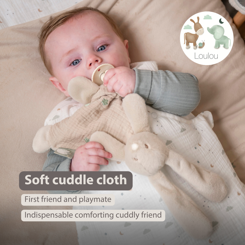 LouLou Mini Comforter Rabbit - Baby Blanket - 25 cm - Sand [EN]