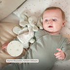 LouLou Mini Comforter Elephant - Baby Blanket - 25 cm - Linden Green and Ecru [DE]