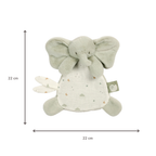 LouLou Mini Comforter Elephant - Baby Blanket - 25 cm - Linden Green and Ecru [DE]