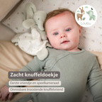 LouLou Mini Comforter Elephant - Baby Blanket - 25 cm - Linden Green and Ecru [NL]