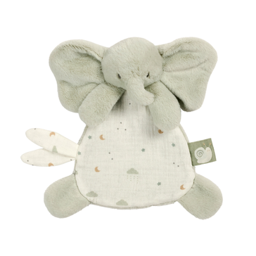LouLou Mini DouDou Elefante - DouDou para Bebé - 25 cm - Verde Tilo y Ecru
