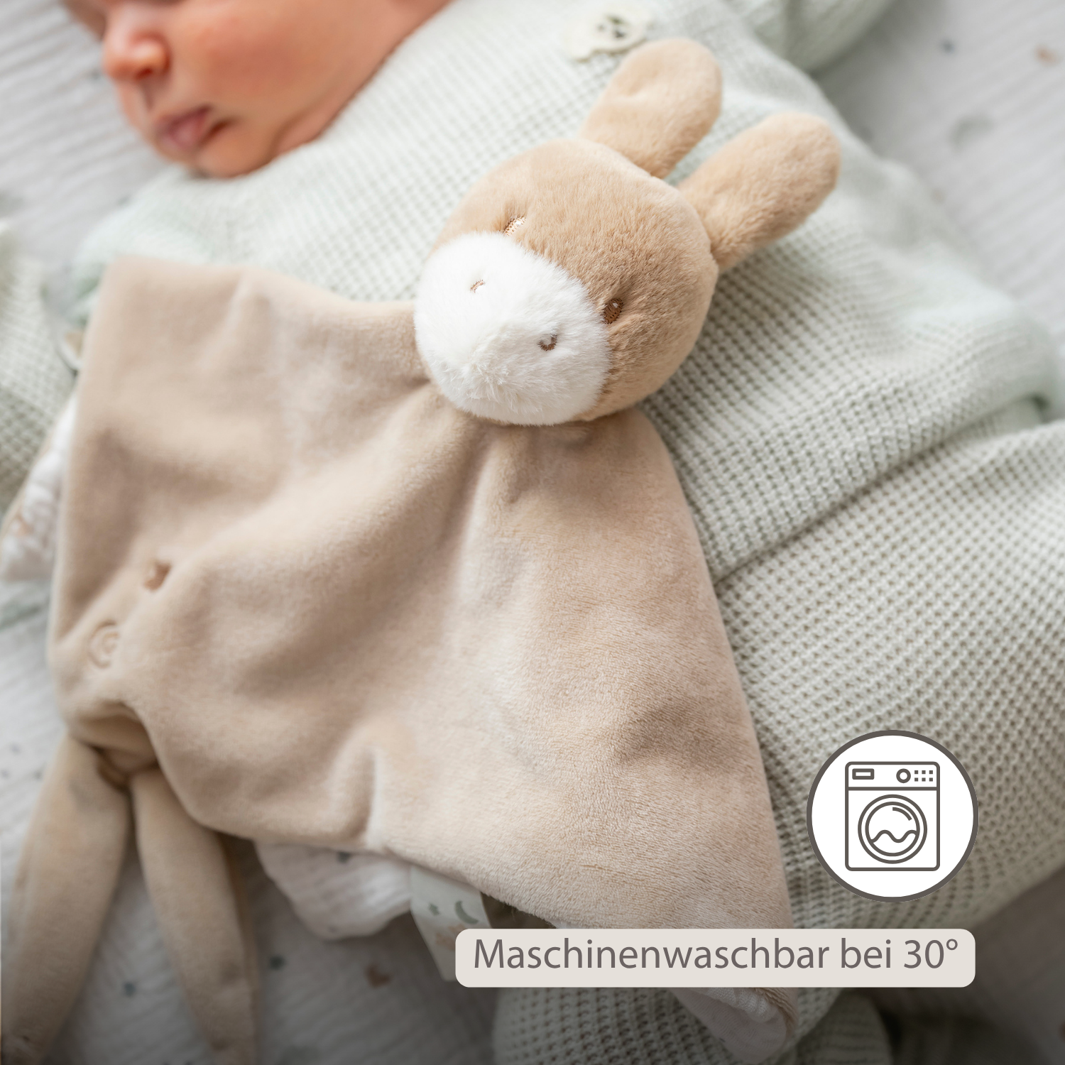 LouLou Comforter Donkey - Baby Blanket - 28 x 28 cm - Light Caramel [DE]