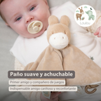 LouLou Comforter Donkey - Baby Blanket - 28 x 28 cm - Light Caramel [ES]