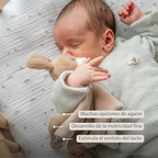LouLou Comforter Donkey - Baby Blanket - 28 x 28 cm - Light Caramel [ES]