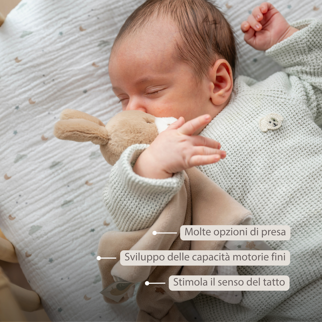 LouLou Comforter Donkey - Baby Blanket - 28 x 28 cm - Light Caramel [IT]