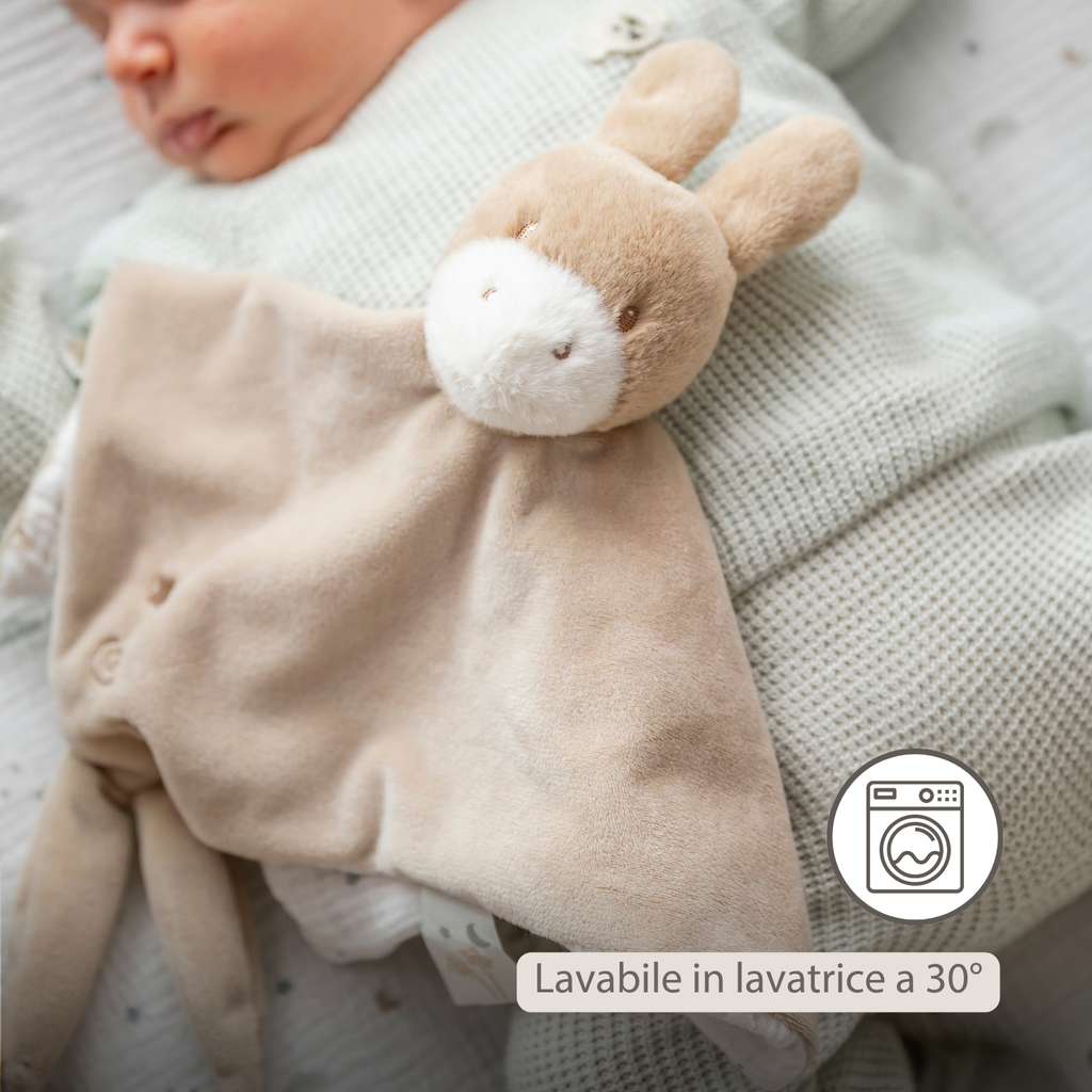 LouLou Comforter Donkey - Baby Blanket - 28 x 28 cm - Light Caramel [IT]