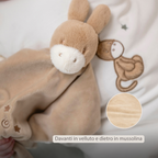LouLou Comforter Donkey - Baby Blanket - 28 x 28 cm - Light Caramel [IT]