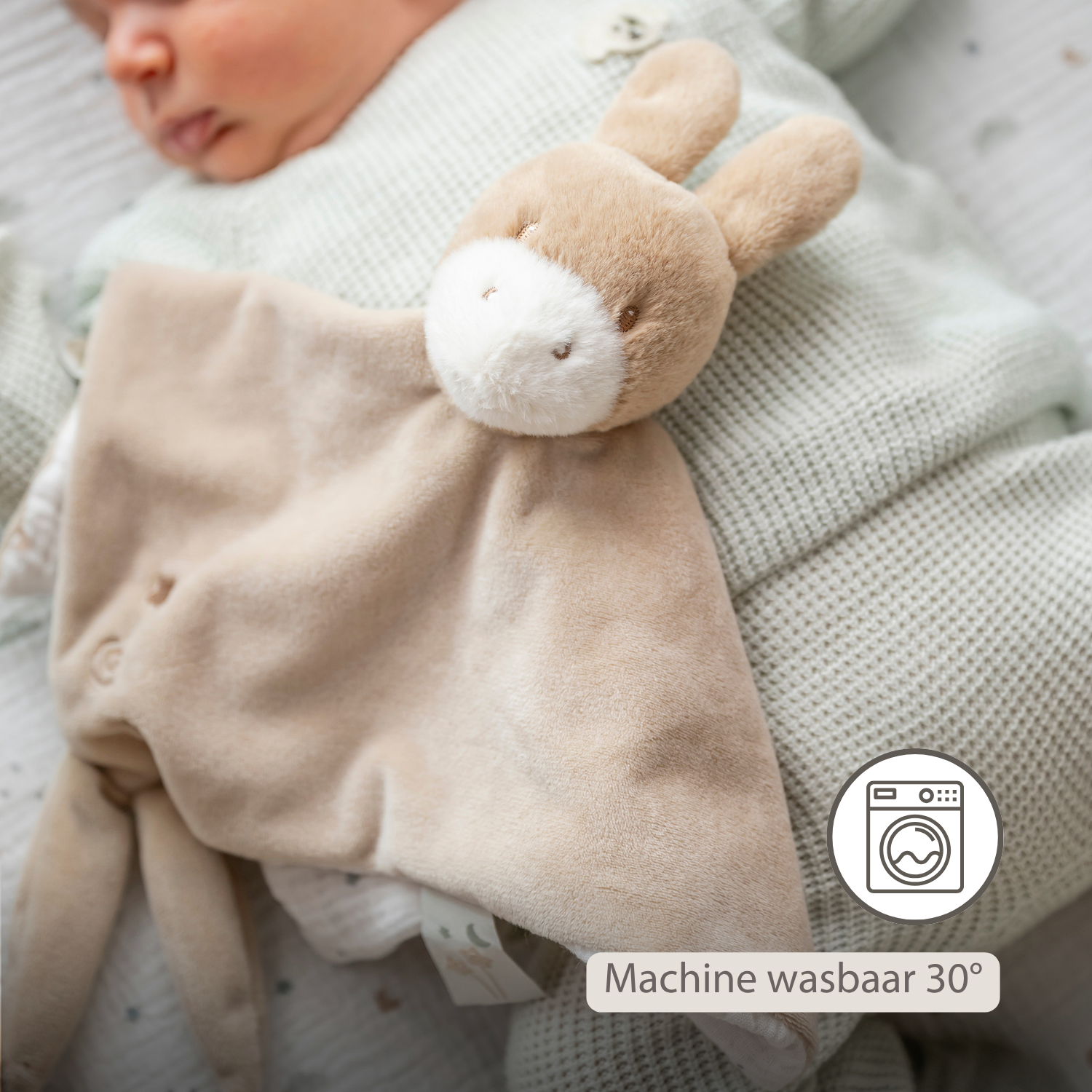 LouLou Comforter Donkey - Baby Blanket - 28 x 28 cm - Light Caramel [NL]