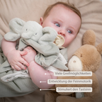 LouLou Comforter Elephant - Baby Blanket - 28 x 28 cm - Linden Green [DE]