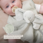 LouLou Comforter Elephant - Baby Blanket - 28 x 28 cm - Linden Green [ES]