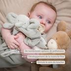 LouLou Comforter Elephant - Baby Blanket - 28 x 28 cm - Linden Green [FR]