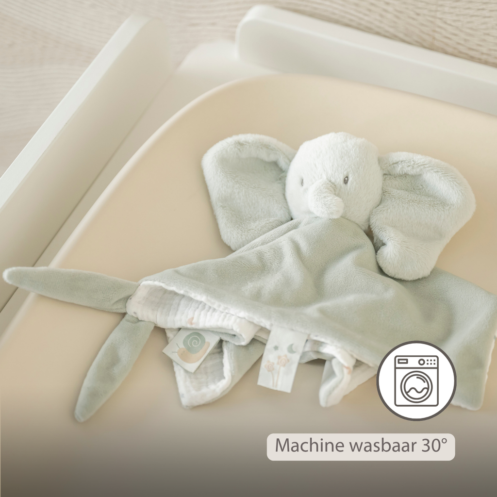 LouLou Comforter Elephant - Baby Blanket - 28 x 28 cm - Linden Green [NL]