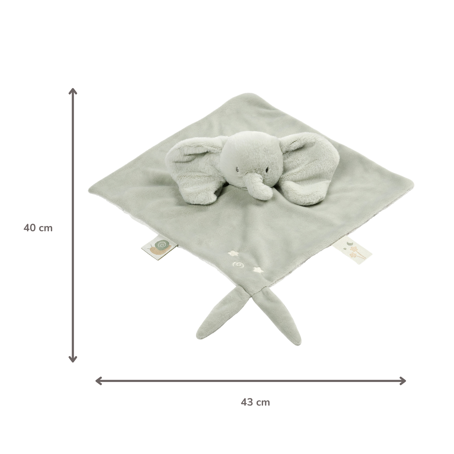 LouLou Comforter Elephant - Baby Blanket - 28 x 28 cm - Linden Green [NL]