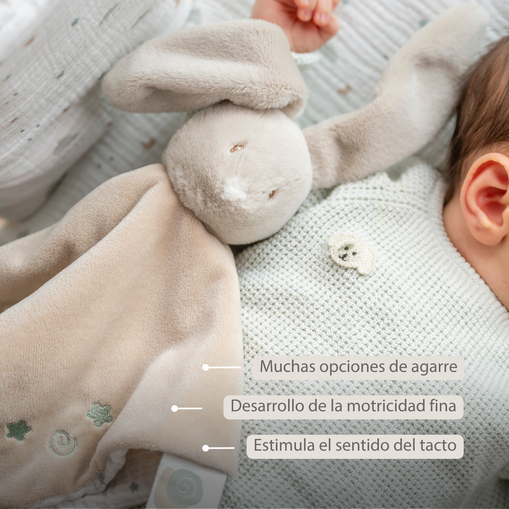 LouLou Comforter Rabbit - Baby Blanket - 28 x 28 cm - Caramel [ES]