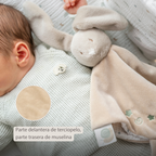 LouLou Comforter Rabbit - Baby Blanket - 28 x 28 cm - Caramel [ES]