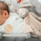 LouLou Comforter Rabbit - Baby Blanket - 28 x 28 cm - Caramel [IT]