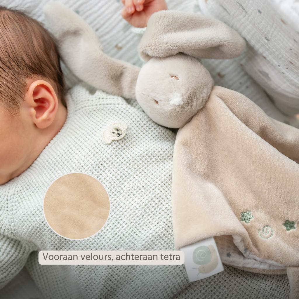 LouLou Comforter Rabbit - Baby Blanket - 28 x 28 cm - Caramel [NL]