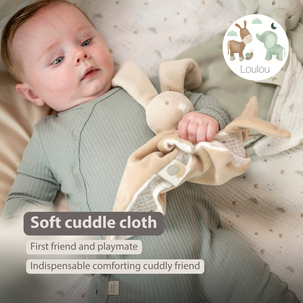 LouLou Comforter Rabbit - Baby Blanket - 28 x 28 cm - Caramel [EN]